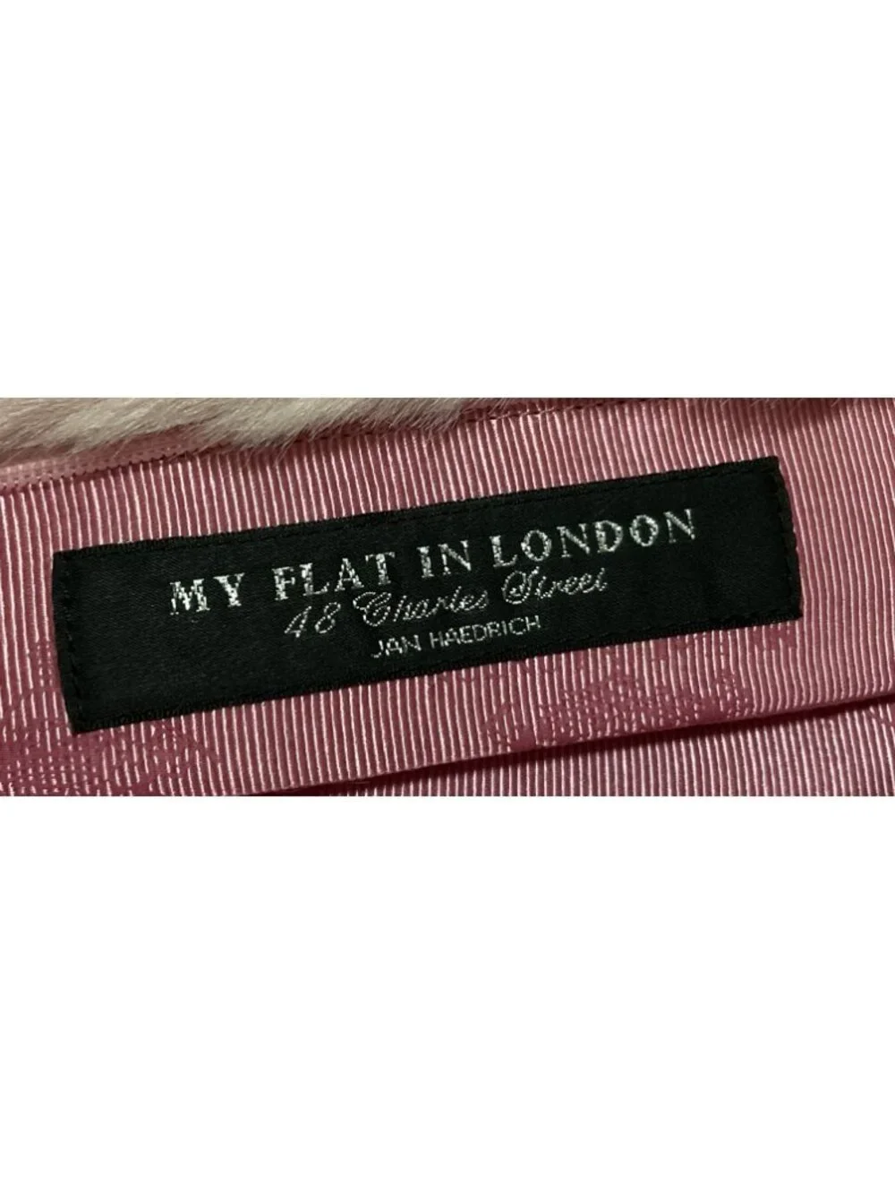 My Flat In London Scottie Pink Faux Fur Handbag With Chain Straps & Charm Accent